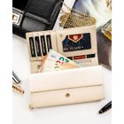 Portfel, ecru, skóra naturalna i ekologiczna, Peterson