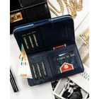 Portfel, granatowy, skóra ekologiczna, Peterson