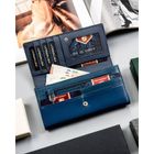 Portfel, granatowy, skóra ekologiczna, Peterson