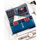 Portfel, granatowy, skóra ekologiczna, Peterson