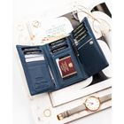 Portfel, granatowy, skóra ekologiczna, Peterson