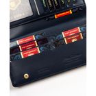 Portfel, granatowy, skóra ekologiczna, RFID, Peterson