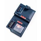 Portfel, granatowy, skóra ekologiczna, RFID, Peterson