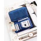 Portfel, granatowy, skóra ekologiczna, RFID, Rovicky