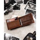 Portfel, jasnobrązowy, skórzany, Peterson