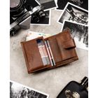 Portfel, jasnobrązowy, skórzany, RFID, Peterson