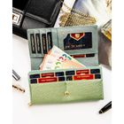 Portfel, jasnozielony, skórzany, Peterson