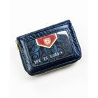 Portfel, niebieski, skóra naturalna i ekologiczna, Peterson