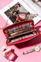 Portfel-piórnik, czerwony, skóra ekologiczna, Rovicky