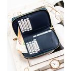 Portfel-piórnik, granatowy, skóra ekologiczna, Rovicky