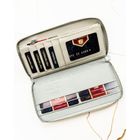 Portfel-piórnik, szary, skóra naturalna i ekologiczna, Peterson