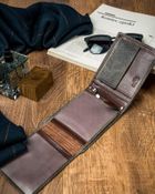 Portfel, szary, skórzany, Forever Young