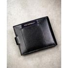 Portfel z brelokiem, czarny, skórzany, Peterson