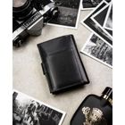 Portfel z brelokiem, czarny, skórzany, Peterson