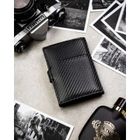 Portfel z brelokiem, czarny, skórzany, Peterson