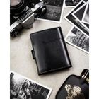 Portfel z brelokiem, czarny, skórzany, Peterson