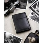 Portfel z brelokiem, czarny, skórzany, Peterson