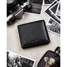 Portfel z brelokiem, czarny, skórzany, Peterson