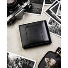 Portfel z brelokiem, czarny, skórzany, Peterson