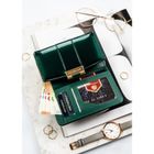 Portfel, zielony, skóra ekologiczna, Peterson