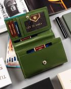 Portfel, zielony, skórzany, Peterson