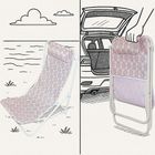 Probeach, leżak składany plażowy z zagłówkiem, niebiesko-pomarańczowy