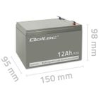 Qoltec, akumulator AGM, 12V, 12AH