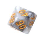 Rebel, komplet kości RPG, dwukolorowe, stalowo-białe, złote cyfry