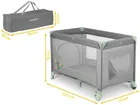 Ricokids, łóżeczko turystyczne, z materacem i torbą, szaro-miętowe