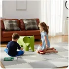 Ricokids, mata piankowa, puzzle, szachownica, 9 elementów, biało-szare, 180-180 cm