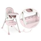 Ricokids, Milo, krzesełko do karmienia ze stolikiem, różowe