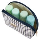 Rovicky, kosmetyczka, krata, beżowo-granatowa