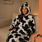 Ruhhy, bluza XXL, koc, czarno-biały