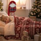 Saska Christmas, skrzat, gnom dekoracyjny na teleskopach, czerwony, 38-88 cm