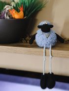 Saska Garden, dekoracja wiosenna, baranek siedzący, niebieski, 10+25 cm