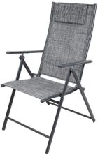 Saska Garden, krzesło ogrodowe z zagłówkiem, 7-pozycyjne, textline, 57-68-106 cm, 2 szt.