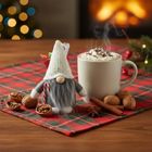 Saska Garden, mikołajek dekoracyjny z workiem na prezent, czerwony, 15 cm