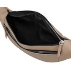 Saszetka na biodro, nerka, beżowa, skórzana, Rovicky