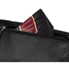 Saszetka na biodro, nerka, czarna, skórzana, Rovicky