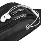 Saszetka na biodro, nerka, czarna, skórzana, Rovicky