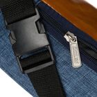 Saszetka na biodro, nerka, niebiesko-brązowa, Loren