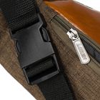 Saszetka na biodro, nerka, zielono-brązowa, Loren