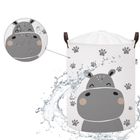 Sipo, kosz na zabawki XL, bawełniany, wodoodporny, zamykany na ściągacz, Hippo