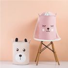 Sipo, kosz na zabawki XL, bawełniany, wodoodporny, zamykany na ściągacz, Różowy miś