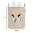 Sipo, kosz na zabawki XXL, wersja premium, zamykany na ściągacz, Królik