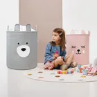Sipo, kosz na zabawki XXL, wersja premium, zamykany na ściągacz, Szary miś