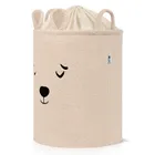 Sipo, Miś, kosz na zabawki XL, premium boucle, zamykany na ściągacz, beżowy