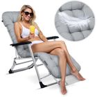 Sofotel, ChillWell, leżak ogrodowy składany z poduszką, szary