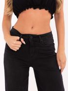 Spodnie jeansowe damskie, wide leg, czarne, Sublevel