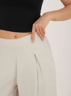 Spodnie materiałowe damskie, beżowe, Sublevel